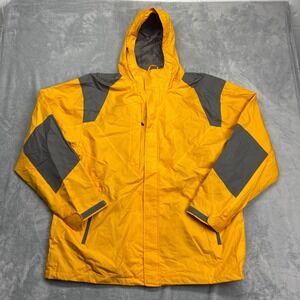 NWT Tri-Mountain Windbreaker Jacket Mens 2XL Yellow Hooded Zip Up Outdoor Hiking